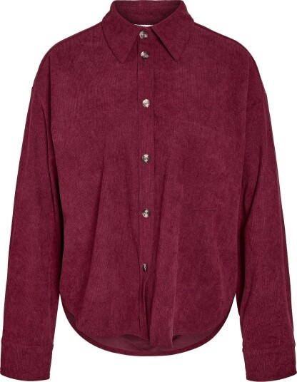 NOISY MAY Nmcaron L/S Corduroy Shacket   Burgundy   XS