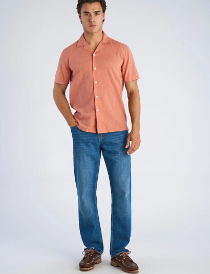 Lindbergh Casual Linen Blend Resort S/S   CoraL