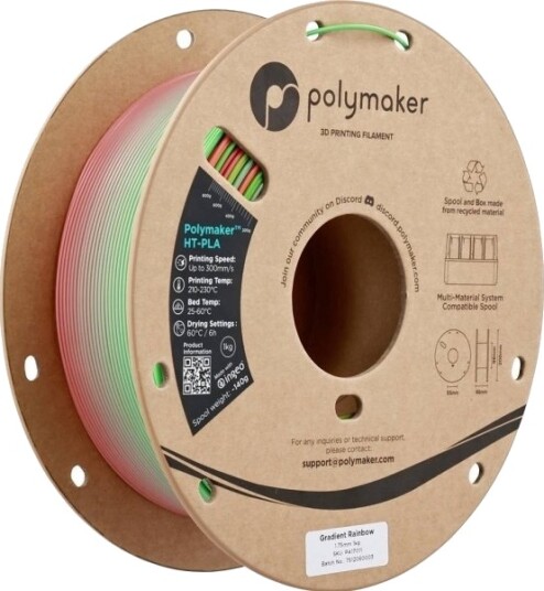 Polymaker Ht-Pla Gradient 1.75 Mm 1 Kg Gradient Rainbow
