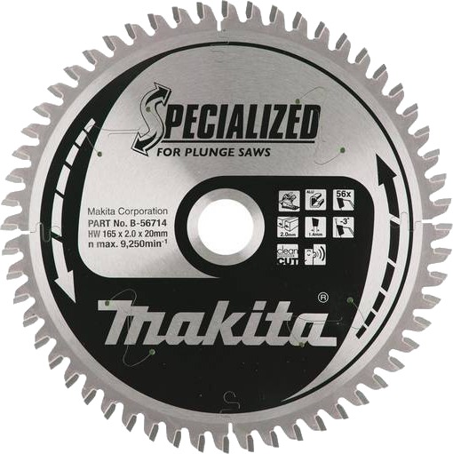 Makita Sirkelsagblad 165x20x56t Tcg Aluminium