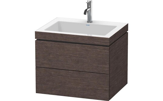 Duravit L-Cube Servantskap m/2 skuffer 600x500x480 mm Børstet Mørk Eik