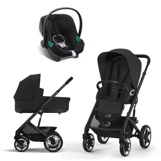 Cybex Travelsystem 3i1 Talos S Lux Duo inkl. Aton B2 Babybilstol Moon Black