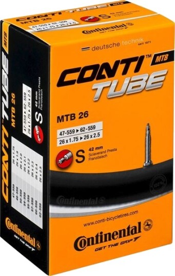 Continental Mtb, Prestaventil, 26 X 1,75-2,50" Slange Continental Mtb, Prestaventil, 26 X 1,75-2,50" Slange