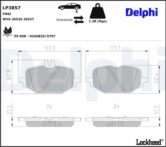 DELPHI LP3857 Bremseklosser