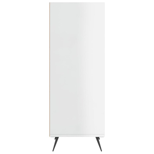 vidaXL Hylle høyglans hvit 34,5x32,5x90 cm konstruert tre