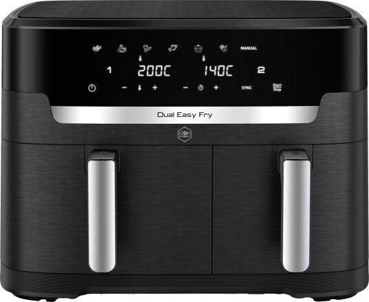 OBH Nordica Dual Easy Fry XXL Airfryer 11L med dobbeltkurv - Svart