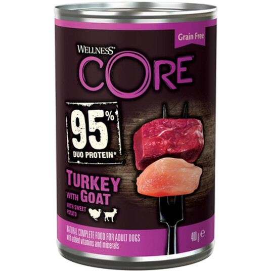 Dog Adult 95 % Duo Protein Kalkun Og Geit 400 G X 6