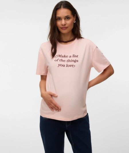 Vero Moda Maternity Vmmjoan Mia Ss Top Jrs   Pink   L