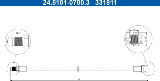 Bremseslange ATE 24.5101 0700.3