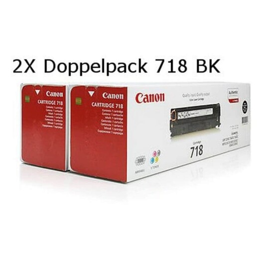 Canon Toner Canon Crg-718 Bk Vp Svart (2 Pcs)