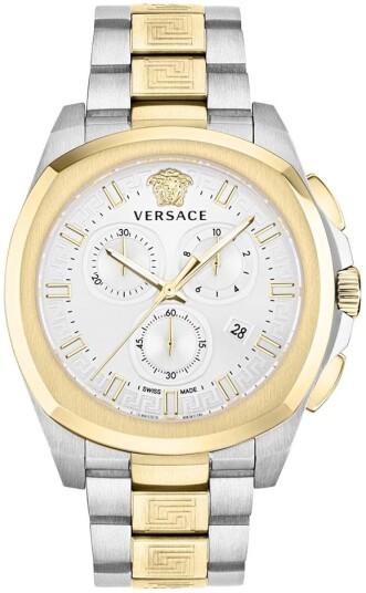 Versace Herreklokke VE7CA0823 Chrono Sølvfarget/Gulltonet stål Versace Herreklokke VE7CA0823 Chrono Sølvfarget/Gulltonet stål