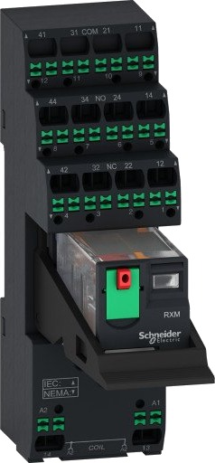 Schneider Electric 10 stk Relé med stikkontakt+test 4CO 230V innstikk, RXM4AB1P7PVP Schneider Electric 10 stk Relé med stikkontakt+test 4CO 230V innstikk, RXM4AB1P7PVP