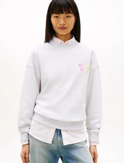 Tommy Jeans Tjw Bxy Color Bubble Crew Ext White XXS