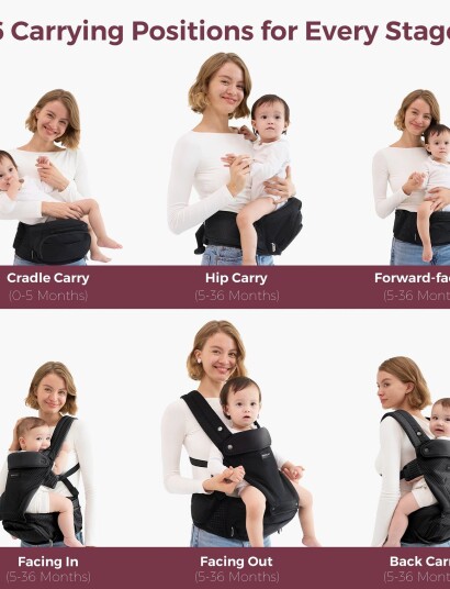 Momcozy Baby Hip Seat Carrier Black Momcozy Baby Hip Seat Carrier Black