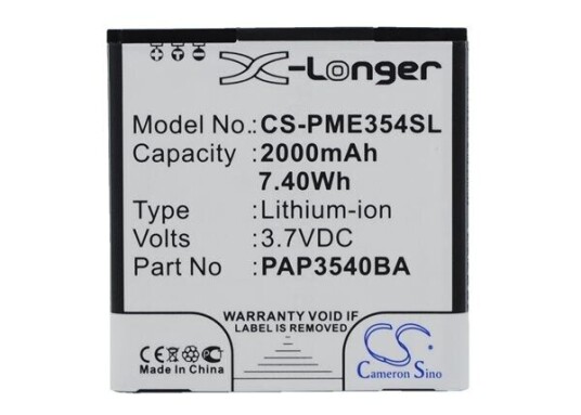 Prestigio MultiPhone 3540 Duo batteri (2000 mAh 3.7 V) Prestigio MultiPhone 3540 Duo batteri (2000 mAh 3.7 V)