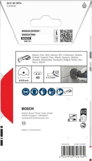 Bosch ACZ70RT5 85mm Karbid Sagblad til Multitool - Elektroverktøy Tilbehør Bosch ACZ70RT5 85mm Karbid Sagblad til Multitool - Elektroverktøy Tilbehør