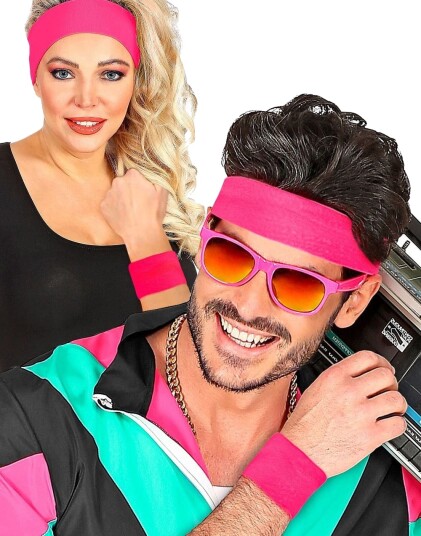 2 stk Neon Rosa Svettebånd til Arm 2 stk Neon Rosa Svettebånd til Arm