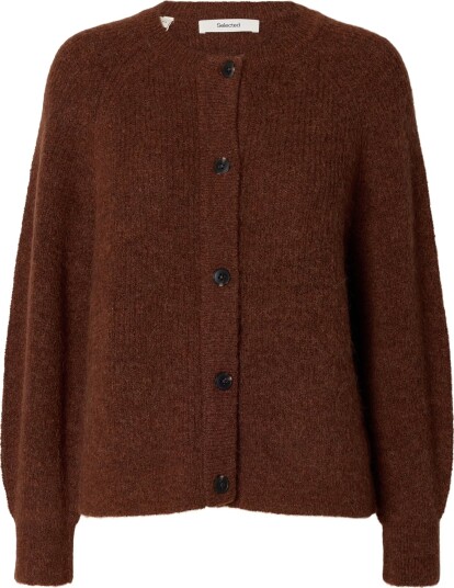 Selected Slwlulu Ls Knit Short Cardigan Noos Burgundy XS