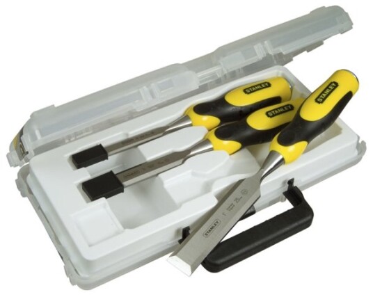 Stanley 2-16-883, Meiselsett, Meisel Skjær, Stål, Sort, Gult, Ergonomisk, 12, 18, 25 Mm