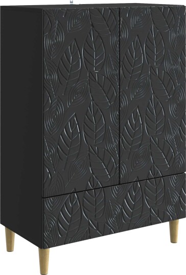 Serviesskap Svart 66 x 34,5 x 95 cm Konstruert tre Serviesskap Svart 66 x 34,5 x 95 cm Konstruert tre
