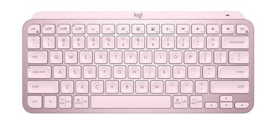 Logitech MX Keys Mini Minimalist Wireless Illuminated Keyboard - Rose - US - Tastatur - Amerikansk Engelsk - Rosa