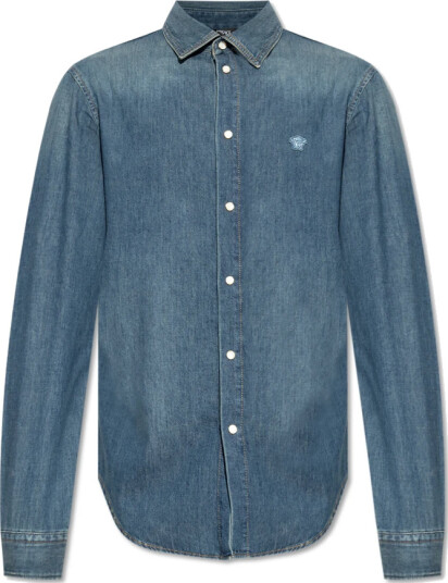Versace Herre Skjorter Blå 2XL,