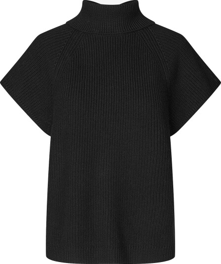 Second Female - Kortermet høyhalset genser Ettas Knit Vest - Svart
