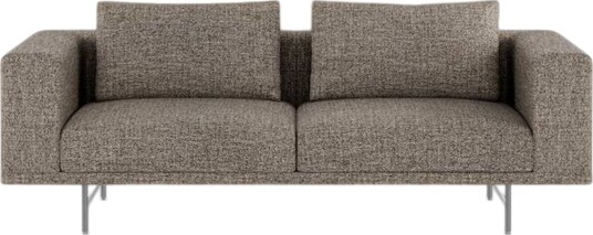 Vipp Loft 2 personers Sofa i Bark Umbra/ Off White/rustfritt Stål