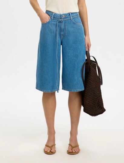 Selected Slftenna Mw Bermuda Denim Shorts Blue 40