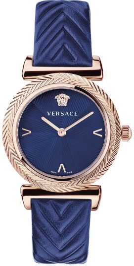 Versace Dameklokke VERE01720 V Motif 35mm Blå/Lær Ø35 mm
