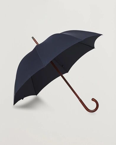 Fox Umbrellas Polished Cherrywood Solid Umbrella Navy Fox Umbrellas Polished Cherrywood Solid Umbrella Navy