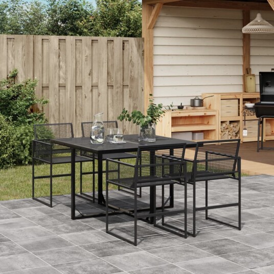 Hagespisegruppe 5 deler svart polyrotting 3295033 Hagespisegruppe 5 deler svart polyrotting 3295033