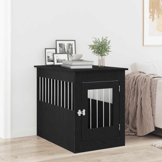 Vidaxl Hundeburmøbler Svart Eik 55X80X68 cm Konstruert Tre