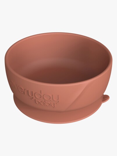 everyday ® baby matebolle med sugekopp i silikon, nature rød