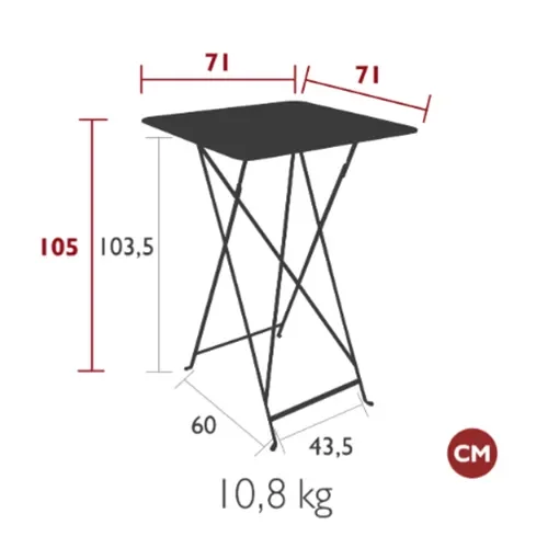 Fermob Bistro barbord 71x71 cm Candied Orange Fermob Bistro barbord 71x71 cm Candied Orange
