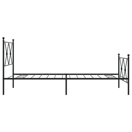  Sengeramme i metall med hode- og fotgavl svart 90x190 cm 8721012373969
