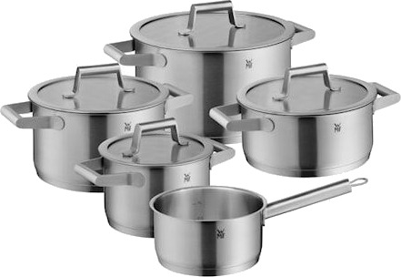 WMF Comfort Line 9 deler 4 gryter, 1 kasserolle og 4 glasslokk