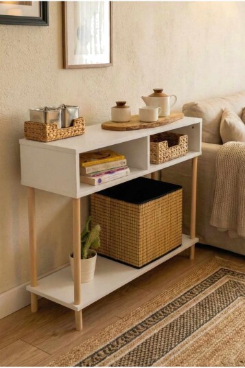 Skjenk Hanah Home Peka Sideboard 90 x 75 x 30 cm Hvit Hvit