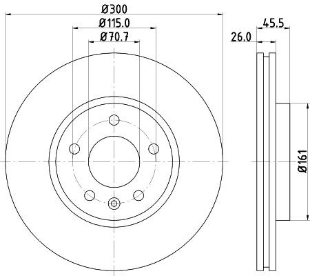 Bremseskive HELLA 8DD 355 116-591