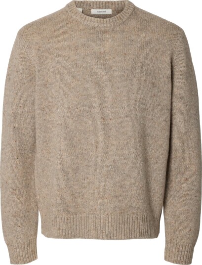 Selected Homme Cody Long Sleeve Knit Crew Neck Beige L