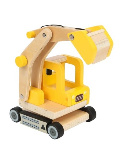 Small Foot Wooden Excavator Yellow Small Foot Wooden Excavator Yellow