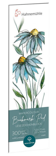Hahnemühle Akvarellpapir Bookmark Pad 300g 5,5x20 cm Hahnemühle Akvarellpapir Bookmark Pad 300g 5,5x20 cm