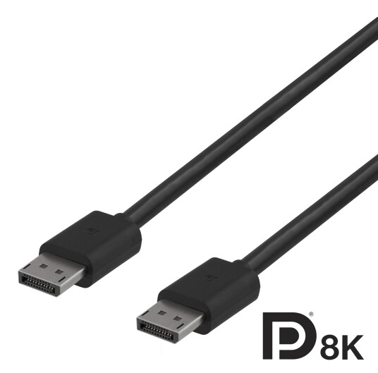 Deltaco DisplayPort cable, 8K, DP 1.4, 1m, black