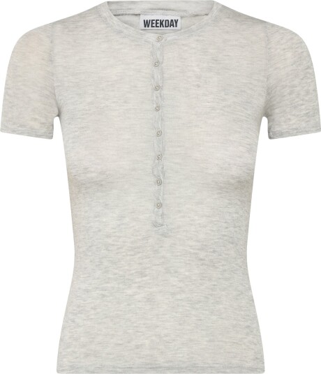Weekday Henley Short Sleeved Top Grey XS