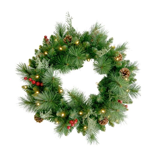 KULZ JULEKRANS MED LED-LYS 50 CM KULZ JULEKRANS MED LED-LYS 50 CM