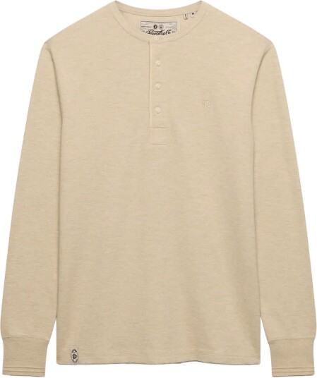 Superdry Mini Slub Waffle Ls Grandad Beige XXL