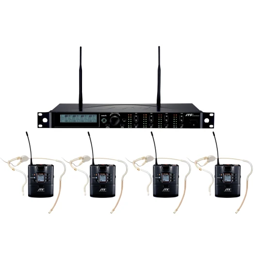 Jts R-4 Trådløst System, 4 Kanaler 4 X Beltpack Med Cm-214t Hodebøyle