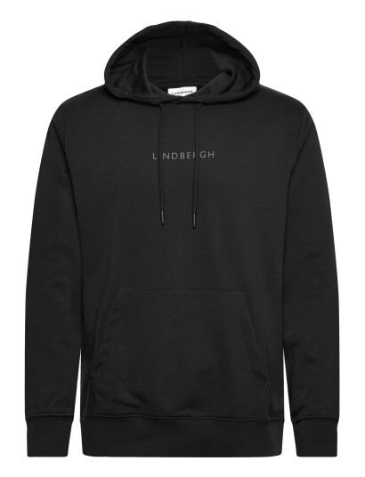 Lindbergh Logo Chest Print Hoodie Sweat Black M
