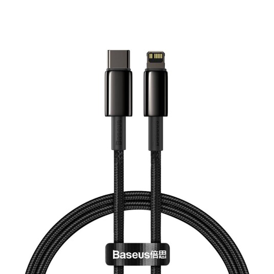 Baseus Tungsten Gold USB-C til Lightning-kabel 1m Svart