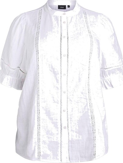 Zizzi Bluse vViva 1/2 Hvit Zizzi Bluse vViva 1/2 Hvit